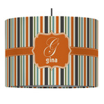 Orange & Blue Stripes Drum Pendant Lamp (Personalized)