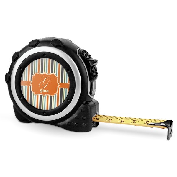 Custom Orange & Blue Stripes Tape Measure - 16 Ft (Personalized)