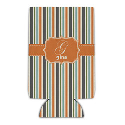 Orange & Blue Stripes Can Cooler (16 oz) (Personalized)