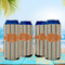 Orange & Blue Stripes 16oz Can Sleeve - Set of 4 - LIFESTYLE