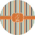 Orange & Blue Stripes Multipurpose Round Labels - 2" (Personalized)