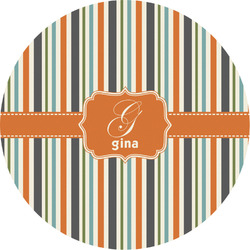 Orange & Blue Stripes Multipurpose Round Labels - 2" (Personalized)