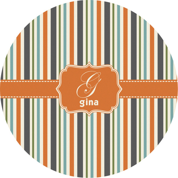 Custom Orange & Blue Stripes Multipurpose Round Labels - 2" (Personalized)