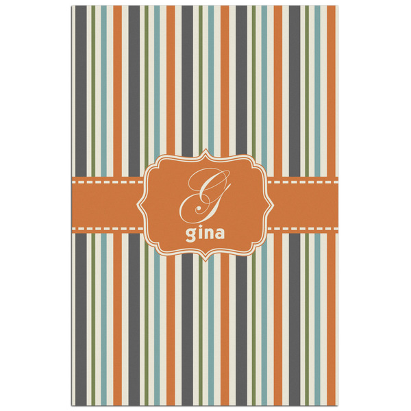 Custom Orange & Blue Stripes Poster - Matte - 24x36 (Personalized)