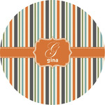 Orange & Blue Stripes Multipurpose Round Labels - 3" (Personalized)