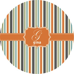 Orange & Blue Stripes Multipurpose Round Labels - Custom Sized (Personalized)