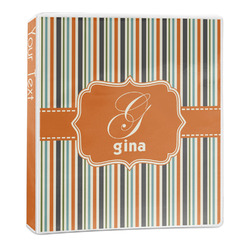 Orange & Blue Stripes 3-Ring Binder - 1 inch (Personalized)