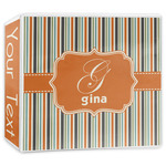 Orange & Blue Stripes 3-Ring Binder - 3 inch (Personalized)