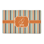 Orange & Blue Stripes 3' x 5' Patio Rug (Personalized)