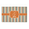 Orange & Blue Stripes 3'x5' Patio Rug - Front/Main