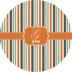 Orange & Blue Stripes Multipurpose Round Labels - 5" (Personalized)