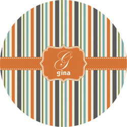 Orange & Blue Stripes Multipurpose Round Labels - 5" (Personalized)