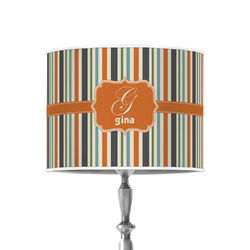 Orange & Blue Stripes 8" Drum Lamp Shade - Poly-film (Personalized)