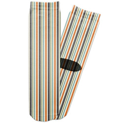 Orange & Blue Stripes Adult Crew Socks