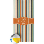 Orange & Blue Stripes Beach Towel (Personalized)