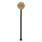 Orange & Blue Stripes Black Plastic 5.5" Stir Stick - Round - Single Stick