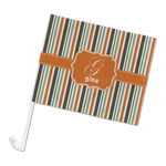 Orange & Blue Stripes Car Flag - Large (Personalized)