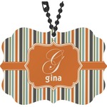 Orange & Blue Stripes Rear View Mirror Decor (Personalized)