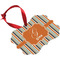 Orange & Blue Stripes Christmas Ornament