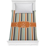 Orange & Blue Stripes Comforter - Twin XL (Personalized)