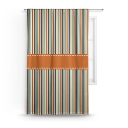 Orange & Blue Stripes Curtain - 50"x84" Panel