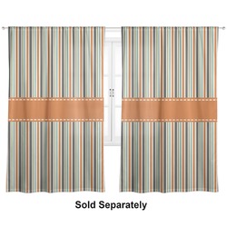 Orange & Blue Stripes Curtain Panel - Custom Size