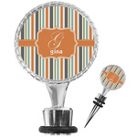 Orange & Blue Stripes Wine Bottle Stopper (Personalized)