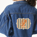 Orange & Blue Stripes Large Custom Shape Patch - 2XL (Personalized)