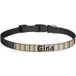 Orange & Blue Stripes Dog Collar - Large (Personalized)