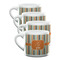 Orange & Blue Stripes Double Shot Espresso Mugs - Set of 4 Front