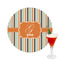 Orange & Blue Stripes Drink Topper - Medium - Single with Drink