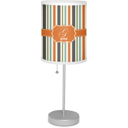 Orange & Blue Stripes 7" Drum Lamp with Shade Polyester (Personalized)
