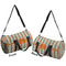 Orange & Blue Stripes Duffle bag large front and back sides