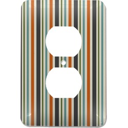 Orange & Blue Stripes Electric Outlet Plate