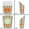 Orange & Blue Stripes French Fry Favor Box - Front & Back View