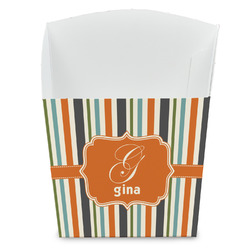 Orange & Blue Stripes French Fry Favor Boxes (Personalized)