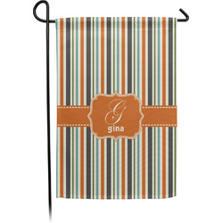 Orange & Blue Stripes Garden Flag (Personalized)