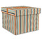 Orange & Blue Stripes Gift Boxes with Lid - Canvas Wrapped - X-Large - Front/Main