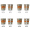 Orange & Blue Stripes Glass Shot Glass - Standard - Set of 4 - APPROVAL