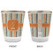 Orange & Blue Stripes Glass Shot Glass - with gold rim - APPROVAL