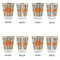 Orange & Blue Stripes Glass Shot Glass - with gold rim - Set of 4 - APPROVAL