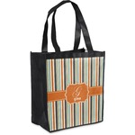 Orange & Blue Stripes Grocery Bag (Personalized)