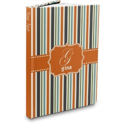 Orange & Blue Stripes Hardbound Journal (Personalized)