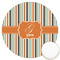 Orange & Blue Stripes Icing Circle - Large - Front