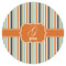 Orange & Blue Stripes Icing Circle - Large - Single