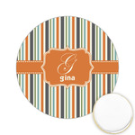 Orange & Blue Stripes Printed Cookie Topper - 2.15" (Personalized)