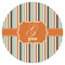 Orange & Blue Stripes Icing Circle - Small - Single