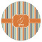 Orange & Blue Stripes Icing Circle - XSmall - Single