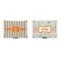 Orange & Blue Stripes  Indoor Rectangular Burlap Pillow (Front and Back)