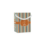 Orange & Blue Stripes Jewelry Gift Bags - Matte (Personalized)